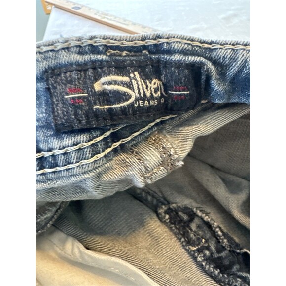 Silver Jeans SUKI Slim Boot Built Free Distressed Flap Pocket 32x33 (fits 32x32) - Picture 8 of 15